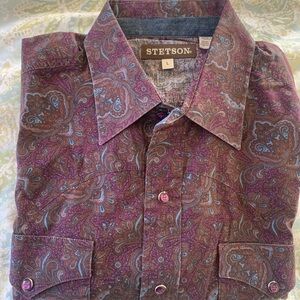 STETSON Paisley Pearl Snap Button Shirt